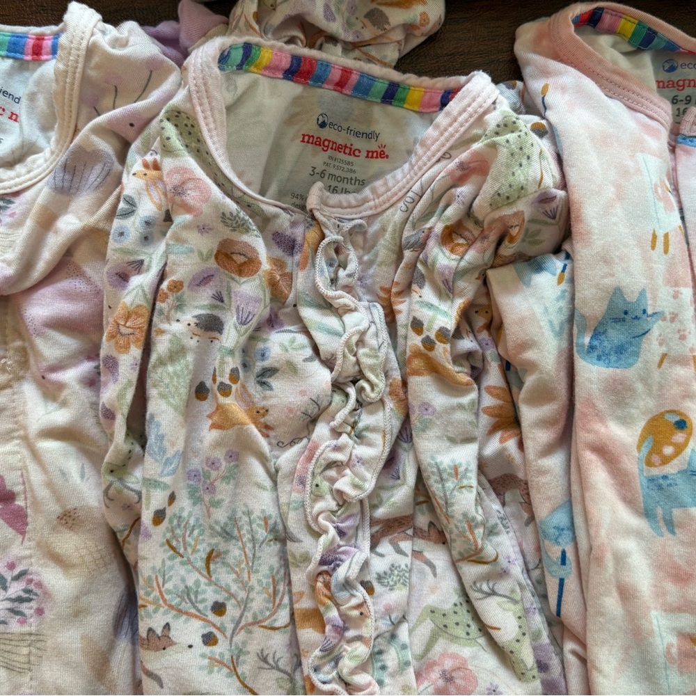 Magnetic Me Pastel Baby Sleepers with Whimsical Prints